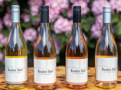 A selection of Wooden Shoe Vineyards wines